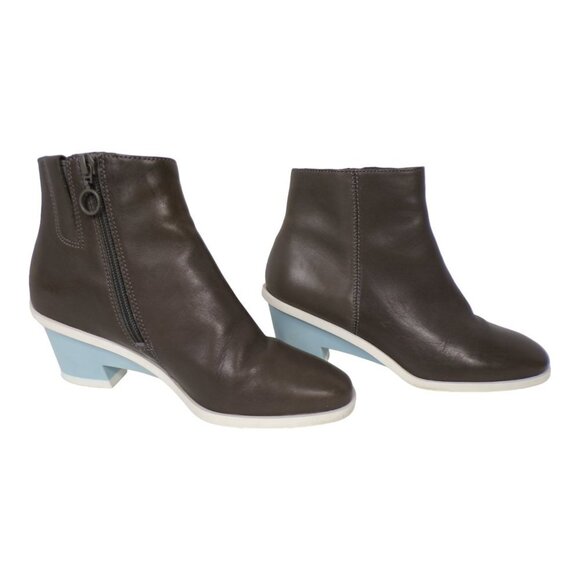 Camper Brooke Medium Gray Leather Ankle Bootie US 7 EU 37 #982 - Picture 3 of 10